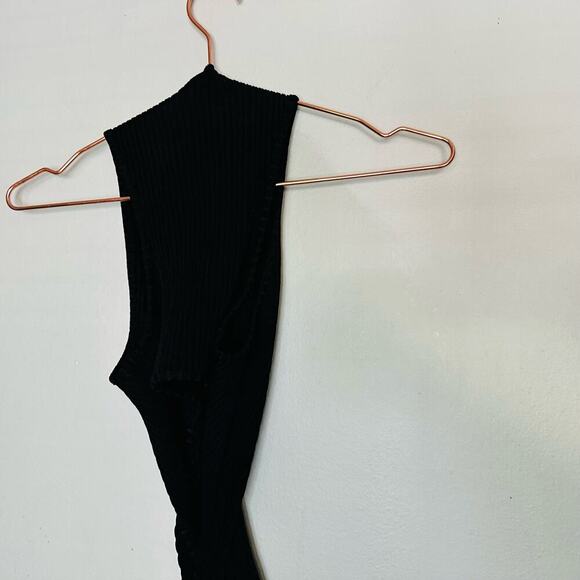 Bec + Bridge Black Middle Cutout High Neck Instinct Ribbed Midi Dress Size M - Picture 12 of 14